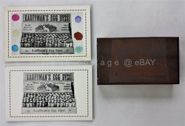 Lot Antique Kauffman&#39;s Egg Dyes Printing Block &amp;Ad Cards Gap Pa Easter #5 - £68.11 GBP