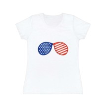 Patriotic 4th of July American Flag Sunglasses Women&#39;s Iconic T-Shirt | American - £11.20 GBP