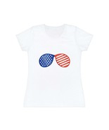 Patriotic 4th of July American Flag Sunglasses Women&#39;s Iconic T-Shirt | ... - £10.77 GBP