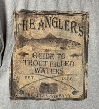Vintage Orvis T Shirt Angler Trout Fishing Gray ￼Short Sleeve Men’s XL U... - $34.99