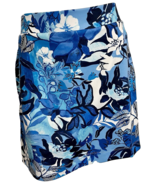 Chico&#39;s Blue and White Floral Skort Side Zip Pockets Size L - $39.08 CAD