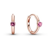 LR Pan-style 925 Silver Freshwater  Earrings Rose Gold Purple Zircon Earrings Gi - £17.64 GBP