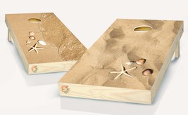 Sand Beach Shells  Cornhole Board Vinyl Wrap Laminated Sticker Set Decal - £43.15 GBP