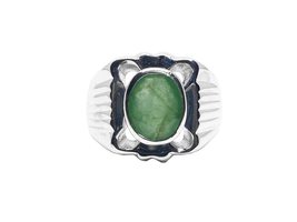 Emerald Astrological Statement Ring Mens Emerald Ring 3.20 Ct Genuine Emerald Ri - £118.69 GBP