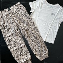 NWT Victoria&#39;s Secret XS PJ pajamas Cotton Pink Beige cream black ANIMAL... - $69.29