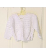 Vintage Baby Sweater White Sweater Handmade Hand Knit - £15.63 GBP