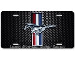 Ford Mustang Tri-Bar Inspired Art Mesh FLAT Aluminum Novelty License Tag... - $17.99