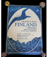 Vtg Graphics From Finland Poster Aberdeen Art Gallery Rare Ephemera 1979 - $931.41 MXN