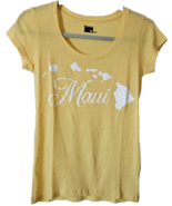 Basic By Active Womens T Shirt Size Large Yellow With Maui Cotton Polyes... - $13.87