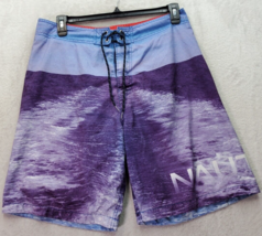 Nautica Swim Trunks Men&#39;s Size 38 Purple Polyester Therma Fit Drawstring... - £14.45 GBP