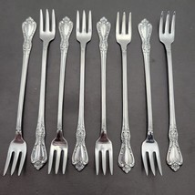 Oneida KENNETT SQUARE Stainless Flatware Set of 8 Cocktail Seafood Forks - £14.69 GBP