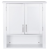 Bathroom Kitchen Cabinet Free Standing Cupboard Storage Organizer White - £67.47 GBP