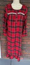 Buffalo Plaid Flannel Pajama Nightgown Medium Long Sleeve Gown Prairie G... - $19.00