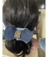 Convertible Denim Scrunchie with Gold Bow Can Be Worn 2 ways (Patent Pen... - $266.55 MXN