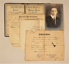 LOT 1911 antique MAX WANDRER EPHEMERA leipzig lehr brief birth photo US ... - £104.99 GBP