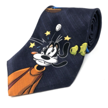 Mickey Unlimited Golf Necktie 100% Silk Donald Duck Goofy Novelty Navy Blue 58&quot; - £15.92 GBP