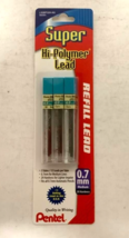 NEW Pentel 3pk Super HiPolymer 0.7mm Mechanical Pencil Lead Refills L50B... - £5.40 GBP