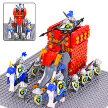 Medieval Blue Lion Knights Legion Army with War Elephant Minifigures Set A - £36.50 GBP