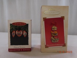Hallmark Delicious Christmas Food Fruit Baskets + 1994 Heart of Christma... - $17.84