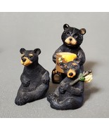 Lot Tiny Vtg Black Bears Second Nature Design Bee Honey Resin Three 2001 - £18.77 GBP