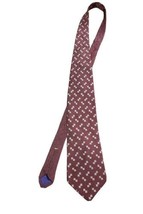 Nautica Necktie Tie Mes Silk Maroon Square and Dot  - £7.83 GBP