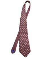 Nautica Necktie Tie Mes Silk Maroon Square and Dot  - £7.63 GBP