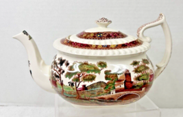 Antique Spode Delft Teapot Beautiful But Mainly Display item Damage Lid ... - $29.21