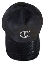 Authentic Just Cvalli women&#39;s black hat with rhinestone SZM retail price... - £94.60 GBP
