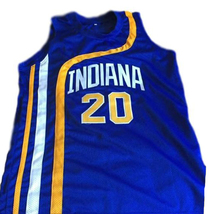Darnell Hillman #20 Indiana Aba Retro Basketball Jersey New Sewn Blue Any Size image 4