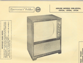 1956 AIRLINE GSE-5010A TELEVISION Tv Photofact MANUAL 5013A 5110A 5113A ... - $10.88