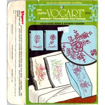 Vintage Vogart Transfer Patterns, 674 Calla Lilies Roses and Butterfly B... - £9.91 GBP