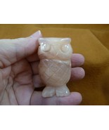 Y-BIR-OW-703 Pink Rose Quartz OWL bird gemstone figurine carving love OW... - $34.67 CAD