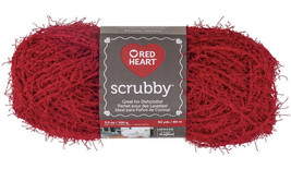 Red Heart Scrubby Yarn, Cherry, Polyester, 3.5 Oz, 92 Yards - £5.58 GBP