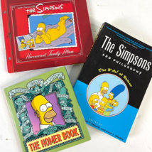 The Simpsons 3 Book Bundle Uncensored Family Album D&#39;oh of Homer Philosophy - $33.81