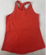 Lululemon Athletica Women&#39;s Shelf Bra Tank Criss Cross Back Orange Red - $27.38 CAD