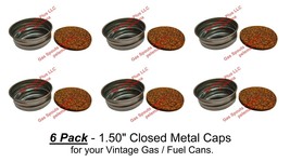 6x 1.50&quot; Eagle Metal Gas Can Screw Cap Fuel Gallon Quart Lid 1-1/2in Cork Gasket - £42.33 GBP