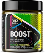 XP Sports Boost Powder- Pre-workout + Focus - Sour Lime Pucker Face(30 S... - £23.59 GBP