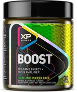 XP Sports Boost Powder- Pre-workout + Focus - Sour Lime Pucker Face(30 S... - $34.28 CAD