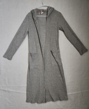 J Mode Tunic Sweater Long Sleeve Hood Ribbed Size M Polyester Blend Gray - $22.21