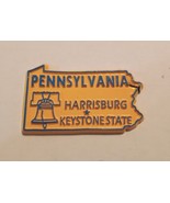 Pennsylvania die cut rubber fridge magnet yellow blue Harrisburg keyston... - $10.23