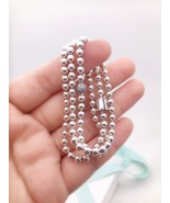 925 Sterling Silver Beads &amp; Pavé Necklace Chain Length 45CM and 50CM - £35.24 GBP+