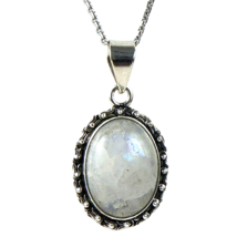 925Sterling Silver Handmade Women Pendant Necklace Moonstone Gemstone Party Wear - £51.15 GBP