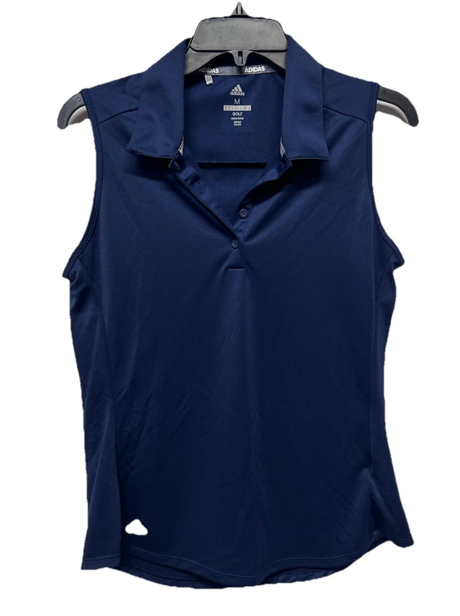 Adidas Golf Women’ Navy Blue Sleeveless Polo Athletic Top Size M - $22.74