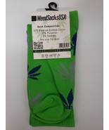 PREMIUM QUALITY 420 WEED SOCKS CREW SIZE - SEATTLE COLORS - GO SEAHAWKS ... - £4.15 GBP
