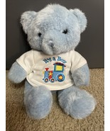 Blue Bear It&#39;s a Boy Embroidered Train T Shirt Burton + Burton Plush 11” - $7.91