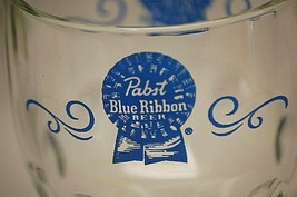 Pabst Blue Ribbon Beer Thumbprint Goblet Vintage Glass Beer Mug Man Cave Barware - £17.39 GBP
