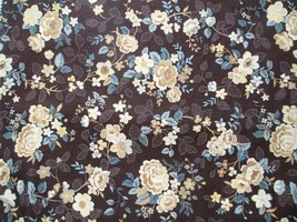 Fabric Exclusively Quilters &quot;Turn of the Century&quot; Brown Retro Floral 8 Pcs $7.50 - £5.93 GBP