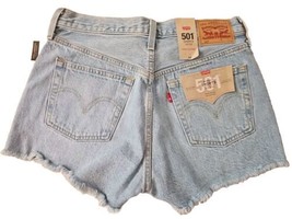 Levi&#39;s 501 Womens High Rise  Button Fly Cut Off Jean Shorts Size  28 - £21.77 GBP