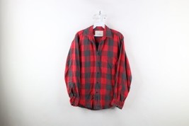Vintage Gap Womens Small Distressed Collared Flannel Button Shirt Red Plaid - £19.43 GBP