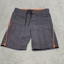 ZeroXposur Mens Swim Trunks Medium Lined Board Shorts Stretch Gray Pocketsy - £6.60 GBP